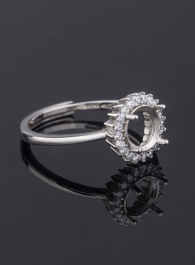 女小众设计不掉色银戴妃戒托 圆4 5 7 8 10 11 12mm切面可镶一围