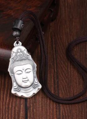 真西利观音头吊坠男士复古民族风潮男女饰品挂坠佛头吊牌项链