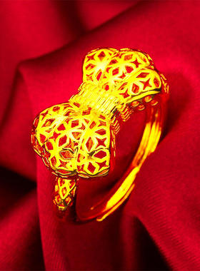 越南沙金女士结2025时尚蝴蝶戒指这直播戒指/指环全新