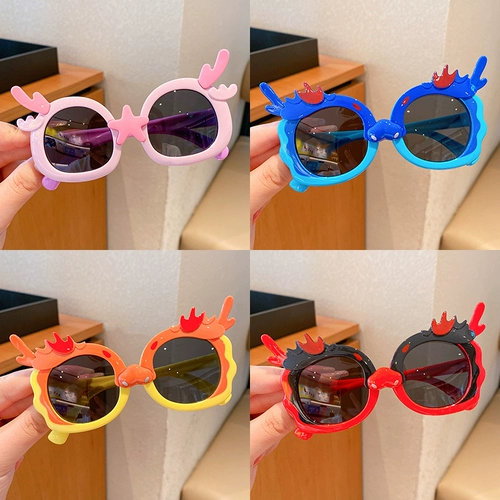 Детские мультяшные силиконовые прочные солнцезащитные очки подходит для мужчин и женщин, защита от ультрафиолета