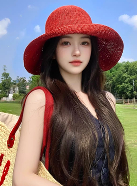 夏季女款大檐防晒透气草帽