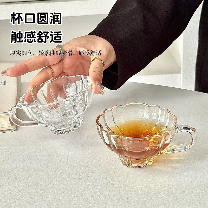 宫廷风碎花咖啡杯玻璃杯碟套装小茶杯甜品杯ins风高颜值点心盘,淘宝优惠券,粉丝福利购,淘宝优惠卷