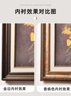 复古油画框外框定做大尺寸数字油画空相框架带内衬边框条自装挂墙