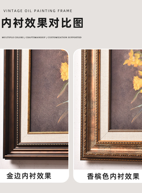 油画框外框带内衬定制数字油画免组装画框欧式复古装裱空相框架挂