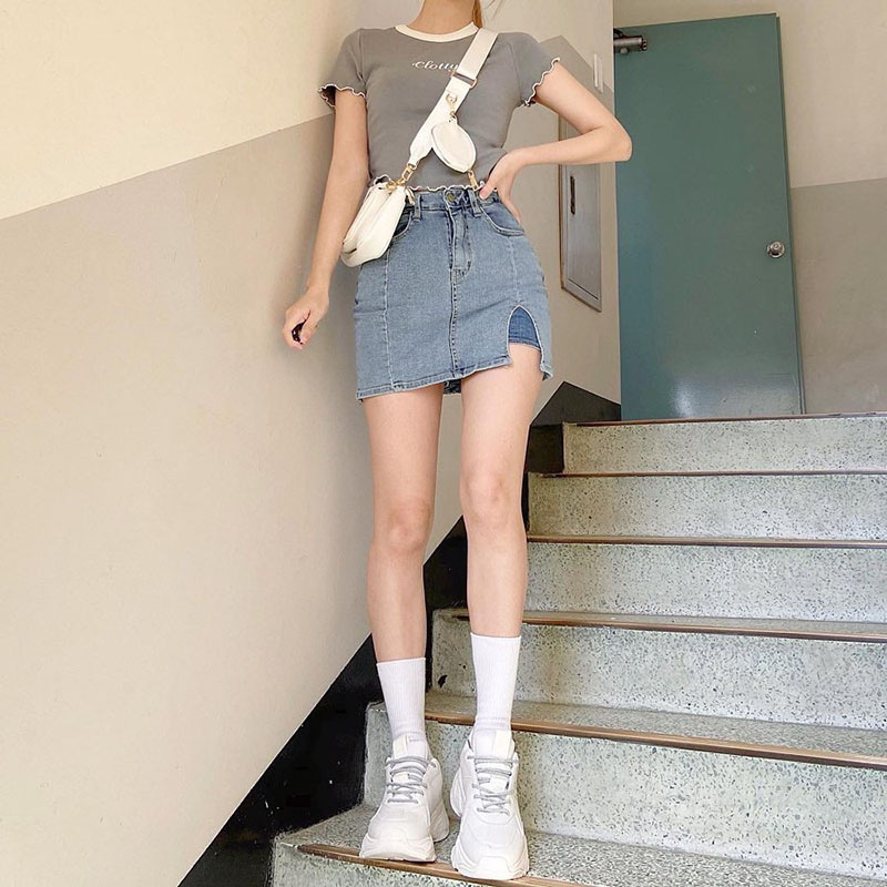 Tuku原创女装Tuku夏季新款牛仔裙裤复古高腰防走光裙子潮ins超火百搭半身A字裙2