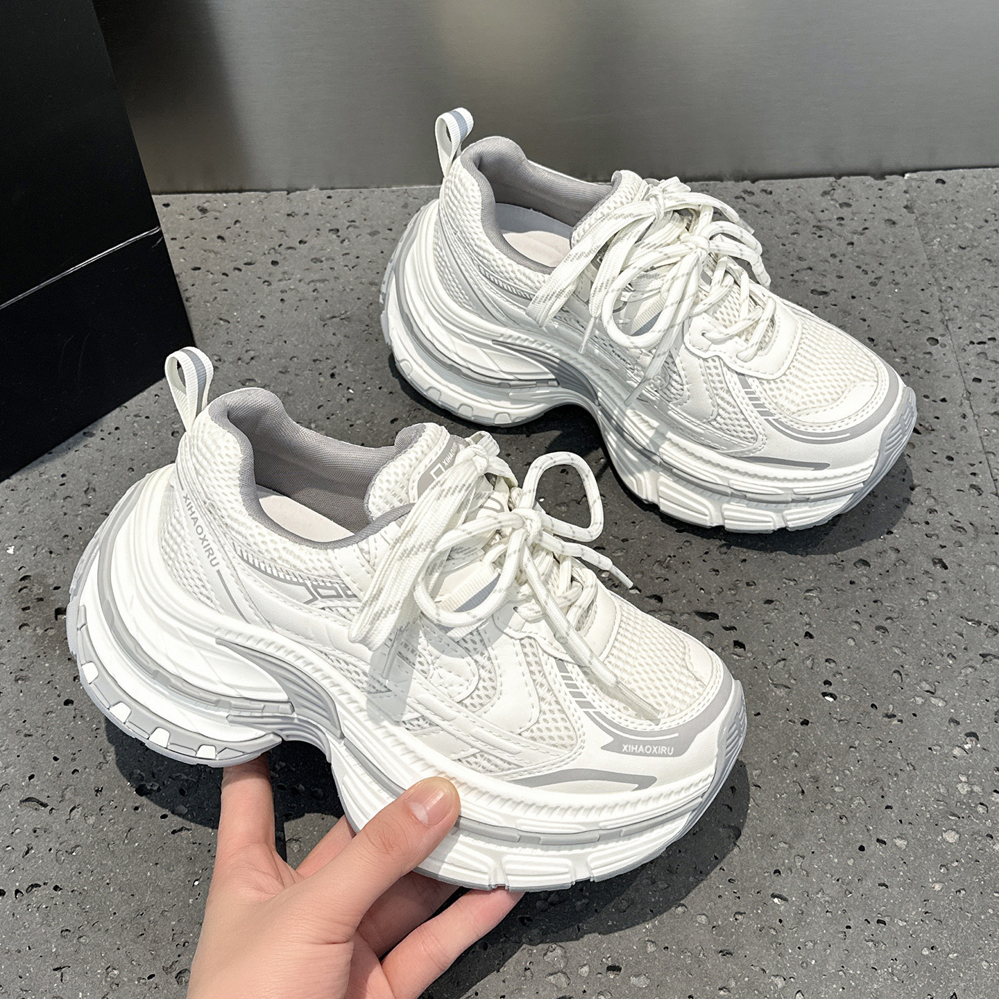 欧洲站复古炸街老爹鞋女2026春季新款厚底增高小个子休闲运动单鞋,淘宝优惠券,粉丝福利购,淘宝优惠卷