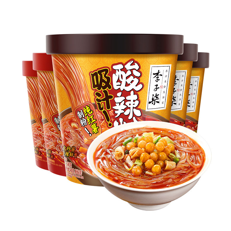 李子柒酸辣粉140g*3杯+酸辣粉103g*2杯