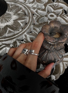 气质简约拉丝S925纯银戒指 韩版女款ins个性指环食指开口