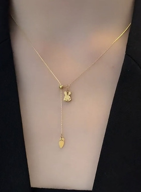 设计感兔子萝卜钛钢不掉色项链2023年新款潮气质高级感兔年锁骨链