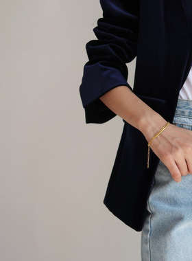 双层蛇骨简约冷淡风格手链女ins个性时尚潮人设计气质网红