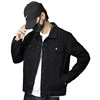 Black handsome denim jacket men's slim trendy jacket