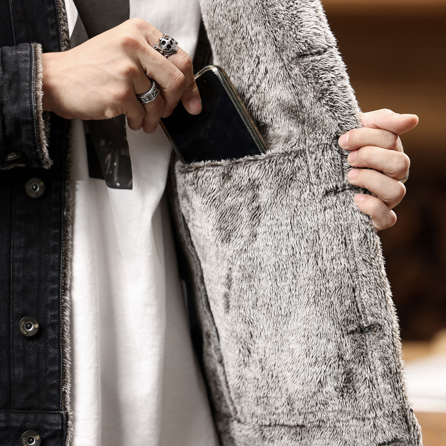 冬季新款雪狐绒牛仔外套男士加绒加厚夹克男装大码毛领保暖棉服潮,淘宝优惠券,粉丝福利购,淘宝优惠卷