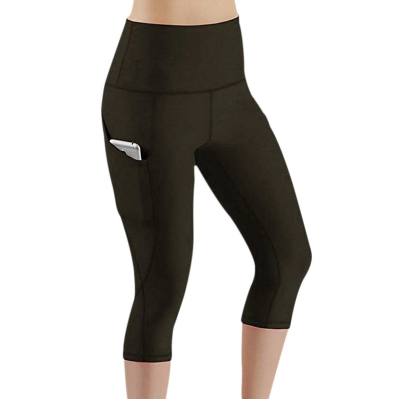 High Waist Slim Yoga Sweatpants Pocket Leggings瑜伽运动裤 - 图2