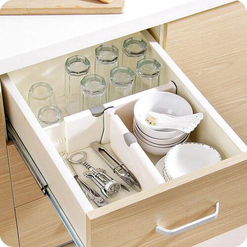 T Drawer Divider Adjustable Home Organization Dividers White - 图0