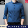 Classic car men's seamless ice silk long-sleeved shirt 2026 new iron-free top middle-aged and elderly dad's casual shirt