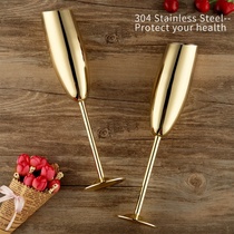 304 Stainless Steel Creative Champagne Cup Bar Tune Wine Cocktail Metal High Foot Cup Thickened