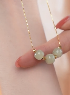 转运珠和田玉项链纯女三生三世子髓轻奢小众设计感锁骨