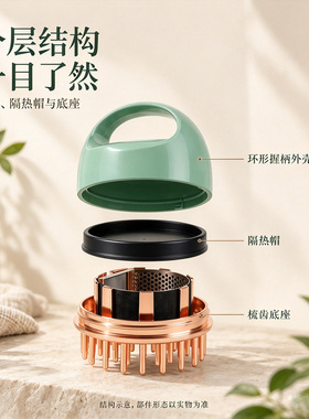 头疗按摩梳头部经络刮痧艾灸神器