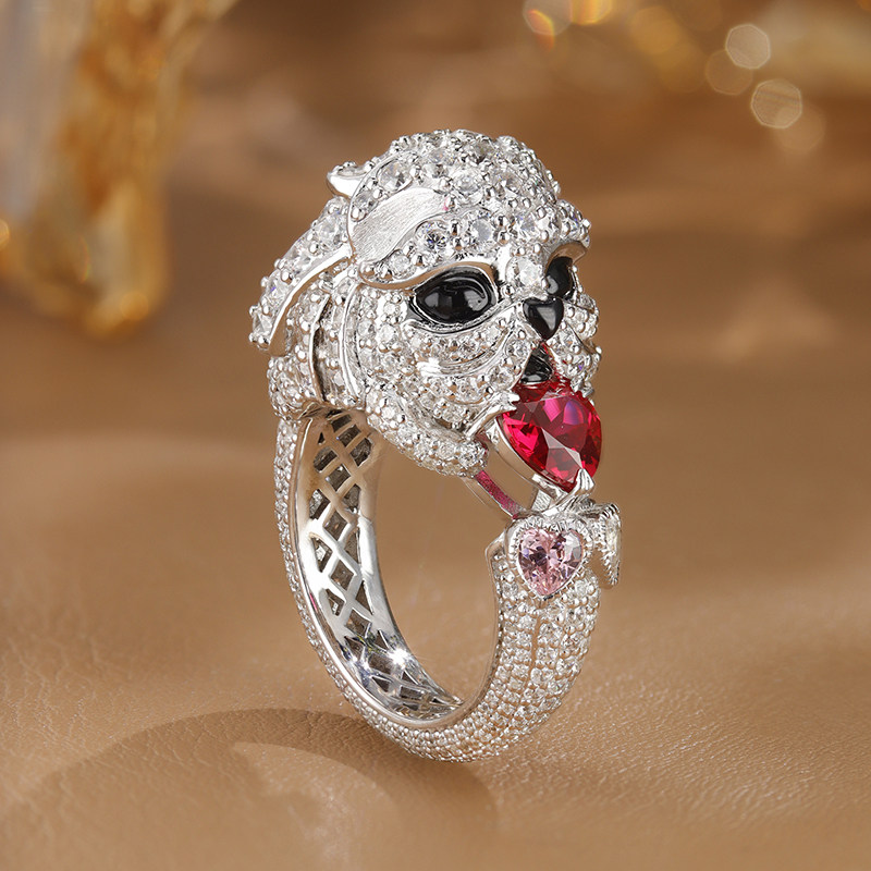 VINCARRY 18K gold colored treasure ring women's light luxury niche ring customization