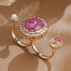 VINCARRY 18K gold colored gemstone ring, elegant, exquisite and versatile, advanced customization, new artificial gemstone customization