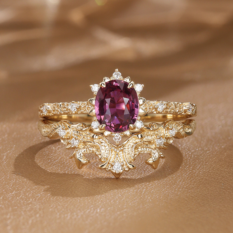 VINCARRY 18K gold colored treasure ring women's light luxury niche ring customization