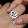 VINCARRY 18K gold cultivated diamond ring women's light luxury artificial diamond niche customized ring