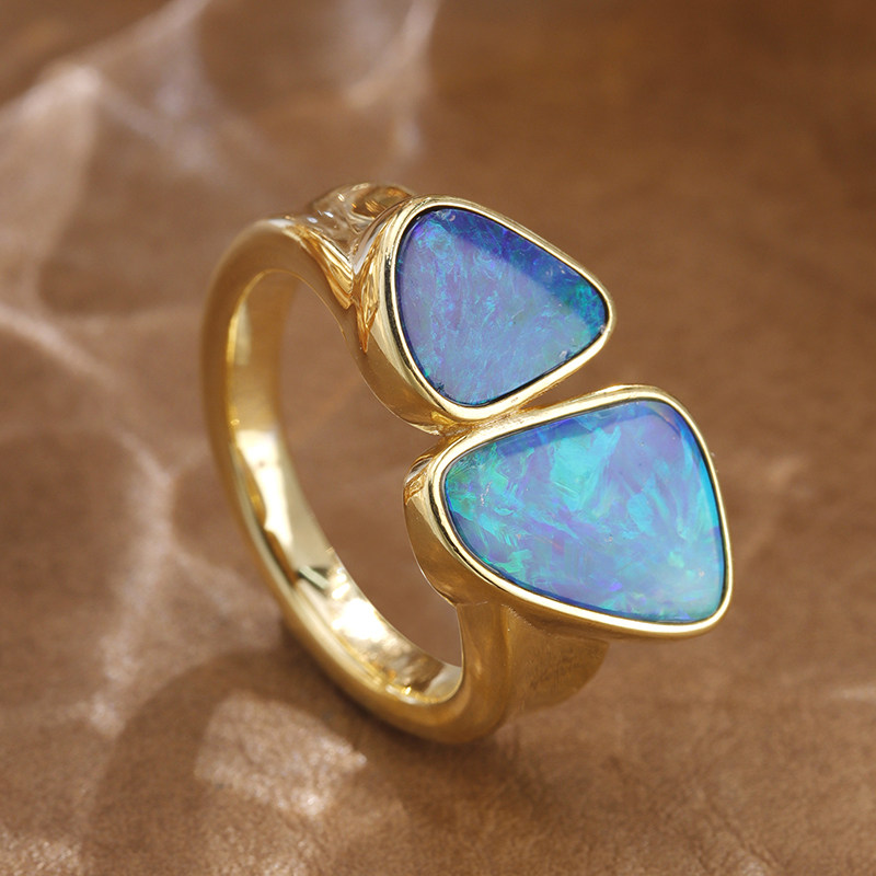 VINCARRY 18K gold cultured sapphire ring gift jewelry customized niche original new color treasure