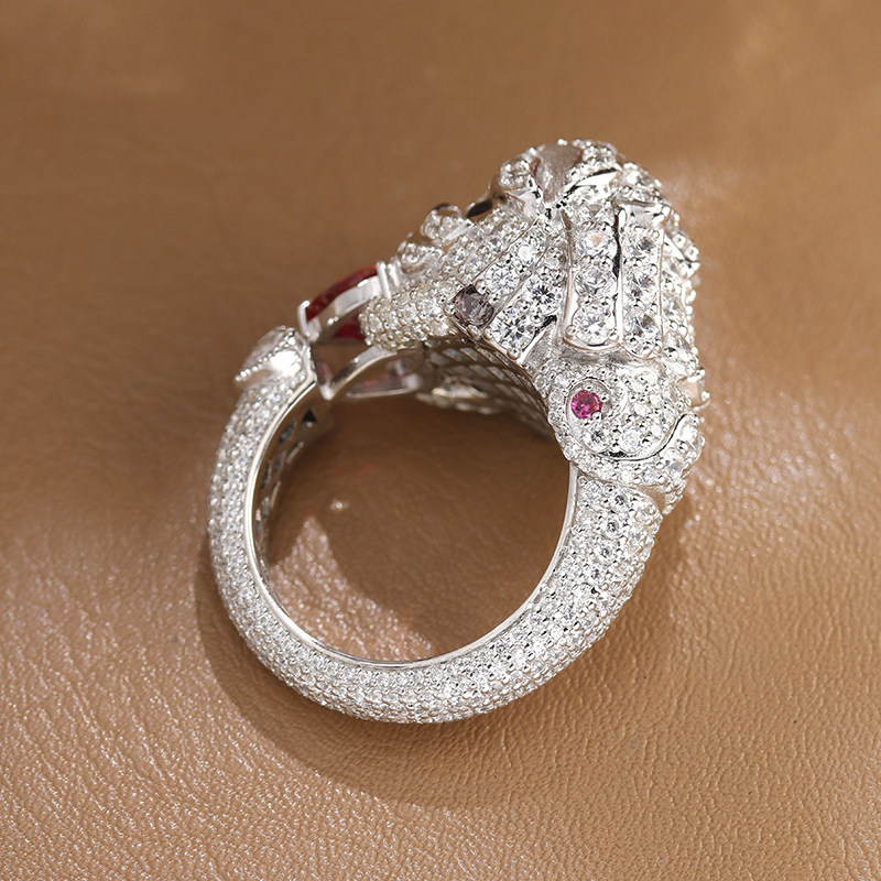 VINCARRY 18K gold colored treasure ring women's light luxury niche ring customization