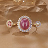VINCARRY 18K gold colored gemstone ring, elegant, exquisite and versatile, advanced customization, new artificial gemstone customization
