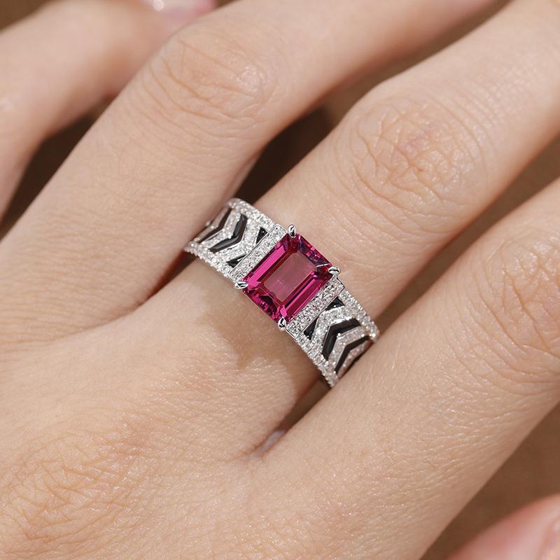 18K gold cultured diamond ring light luxury jewelry