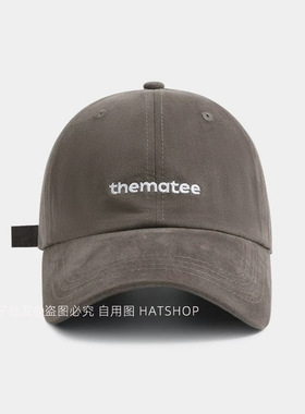 复古水洗做旧thematee刺绣棒球帽软顶弯檐鸭舌帽素颜出街遮阳帽女