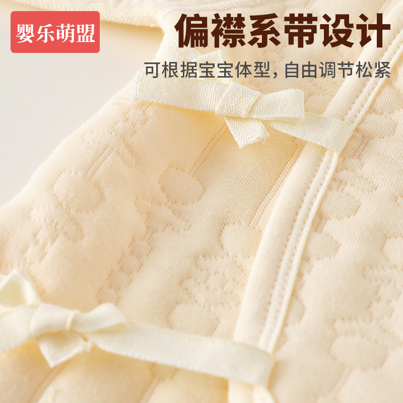 婴儿衣服0到3个月初生宝宝52-59码66冬装夹棉纯棉a类空气棉连体衣 - 图2