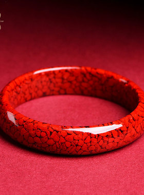 朱砂手镯女式纯天然原矿石晶体砂本命年加宽版送妈妈送婆婆送老人