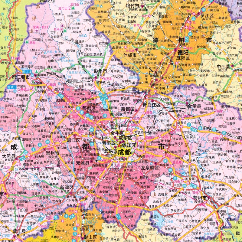 四川省地图 2024新版 高清印刷 折叠便携 交通旅游地图自驾 约106*75厘米 星球地图出版社 - 图1