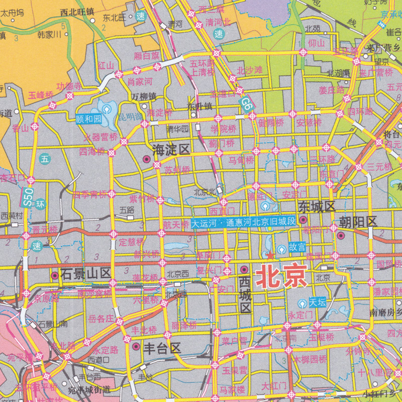 2024新版 北京市地图 贴图折叠图袋装 中国分省 106*75cm 折叠便携 城市交通路线行政区划分 星球地图出版社 - 图2