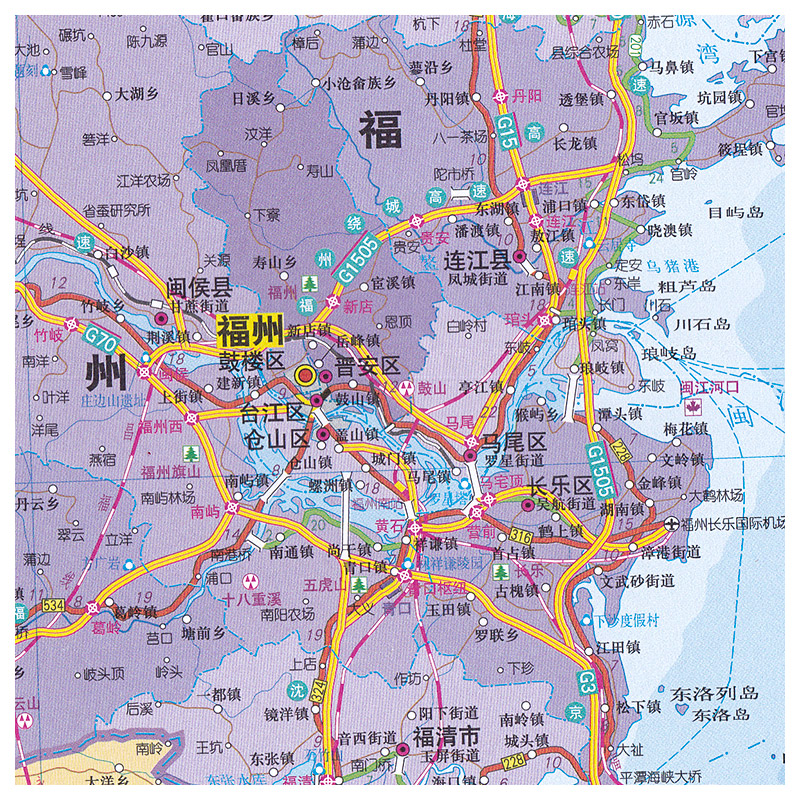 福建省地图 2024新版 高清印刷 折叠便携 城市交通路线行政区化 福州泉州莆田市 约106*75厘米 星球地图出版社 正版新版 - 图1