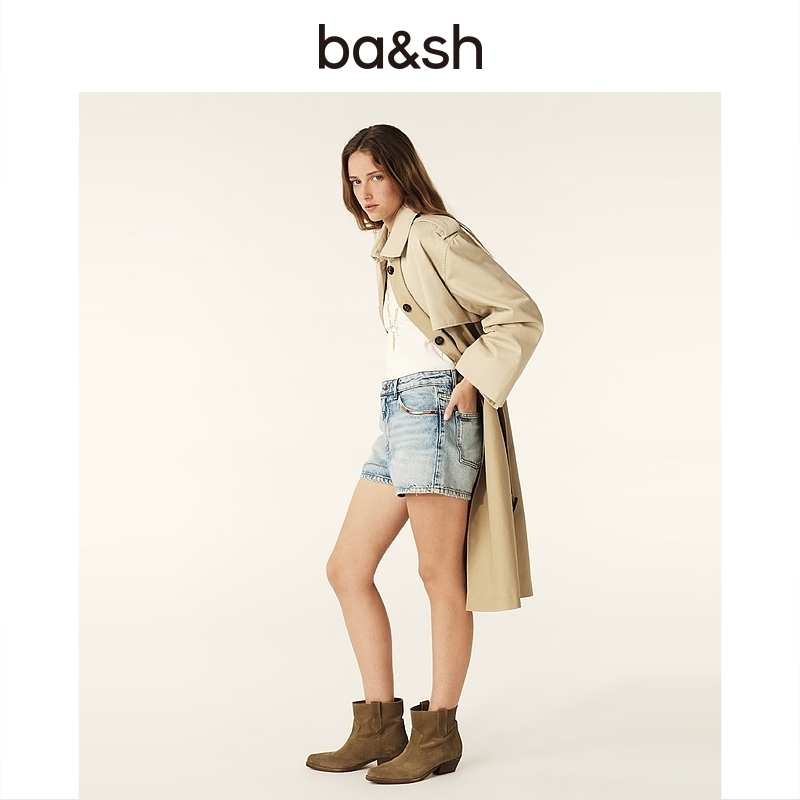 Ba&sh British style camel French coat