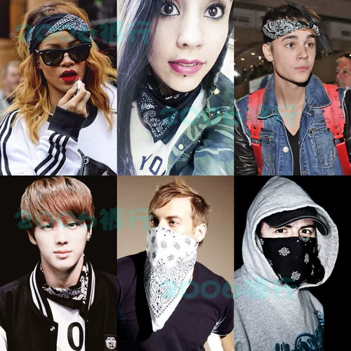 Хлопковый платок подходит для мужчин и женщин, шарф в стиле хип-хоп, модная повязка на голову, США, европейский стиль