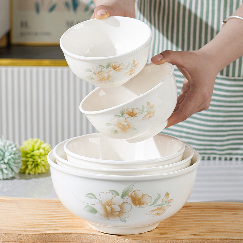 釉中彩新骨瓷碗家用2025新款米饭碗汤碗面碗汤面碗加厚防烫高颜值