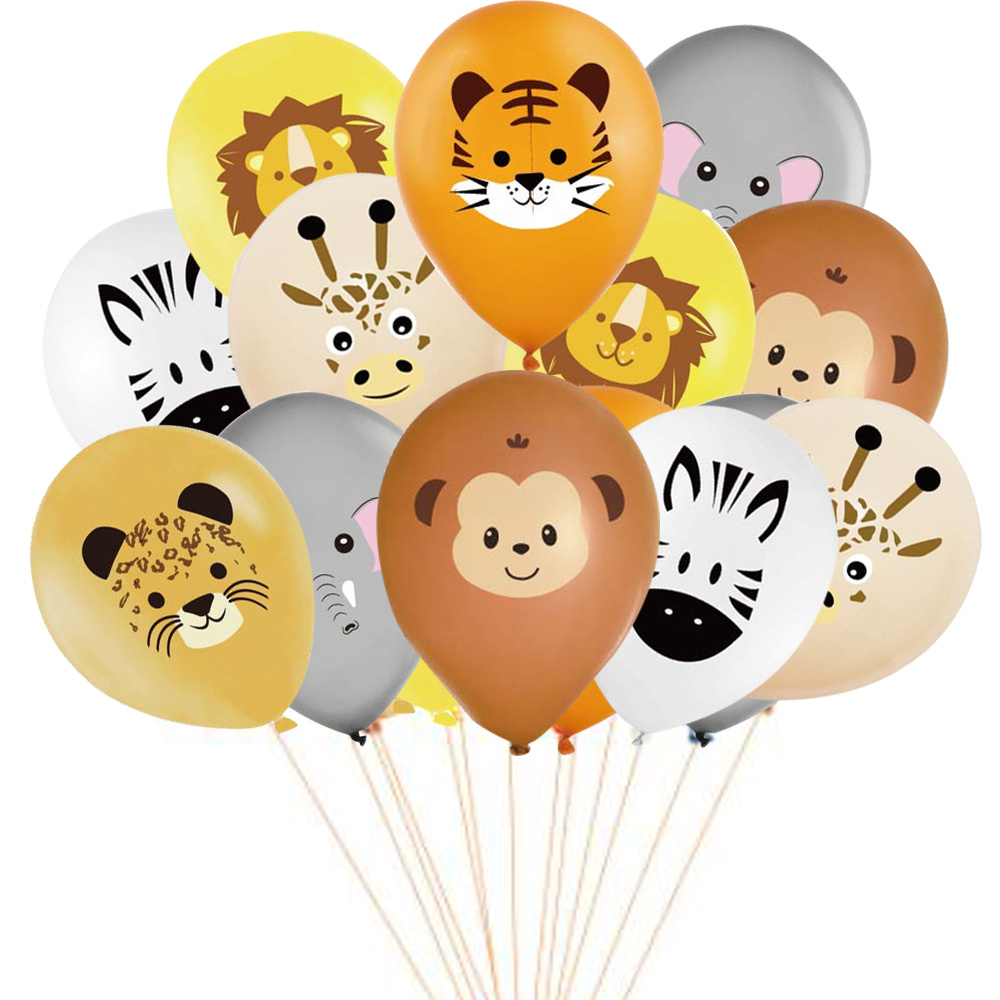 1set Animal Pattern Jungle Safari Birthday Party Latex Ballo - 图3