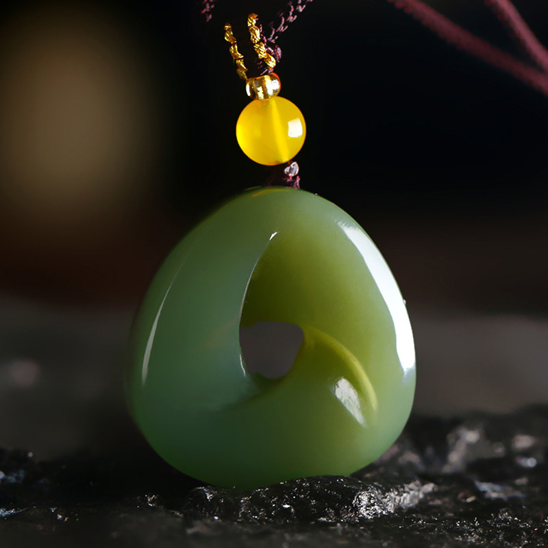 和田玉时来运转玉吊坠女平安扣男轮回玉佩转运平安玉扣扭转乾坤