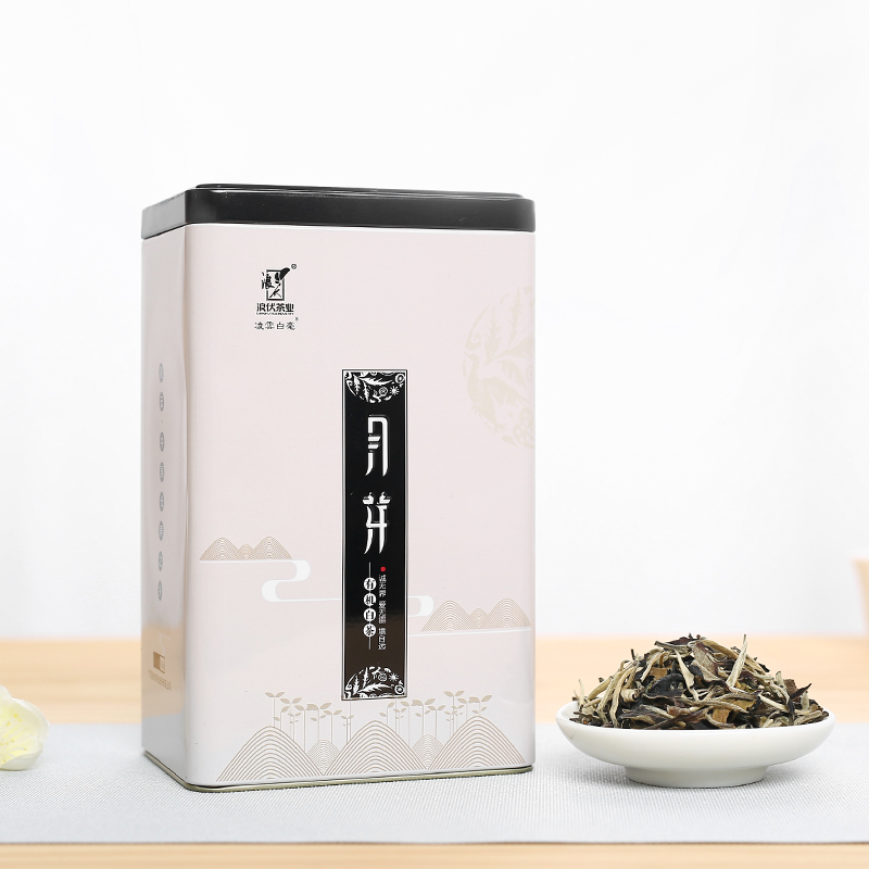 白茶3年陈茶2019年浪伏特级白茶-月芽凌云白毫珍藏茶100g/铁罐装