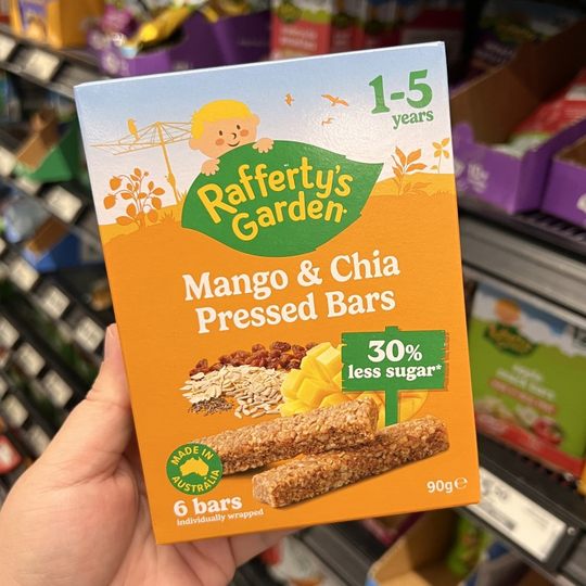 澳洲Rafferty's Garden婴儿童水果奇亚籽燕麦棒饼干1岁+宝宝零食