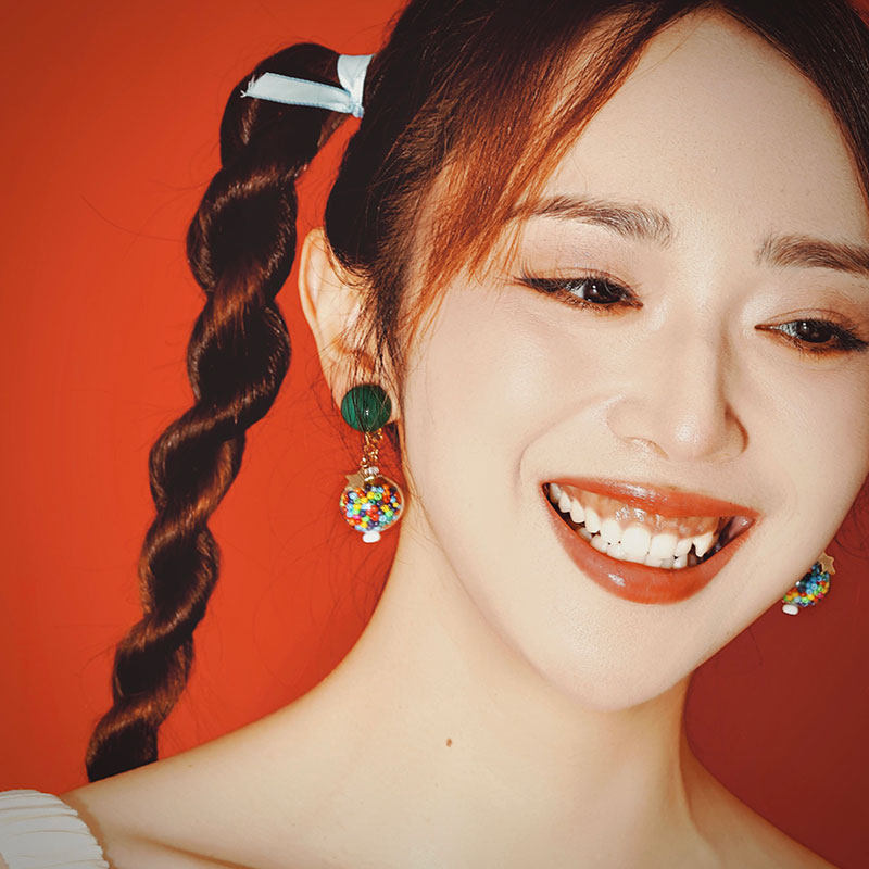 蒜了复古俏皮可爱球型耳钉绿色百搭耳夹秋冬彩色耳环耳坠姜妍同款,淘宝优惠券,粉丝福利购,淘宝优惠卷