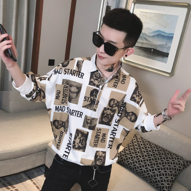 2021新款男士潮流短袖T恤理发衣服发型师潮装潮牌男装美发服装男