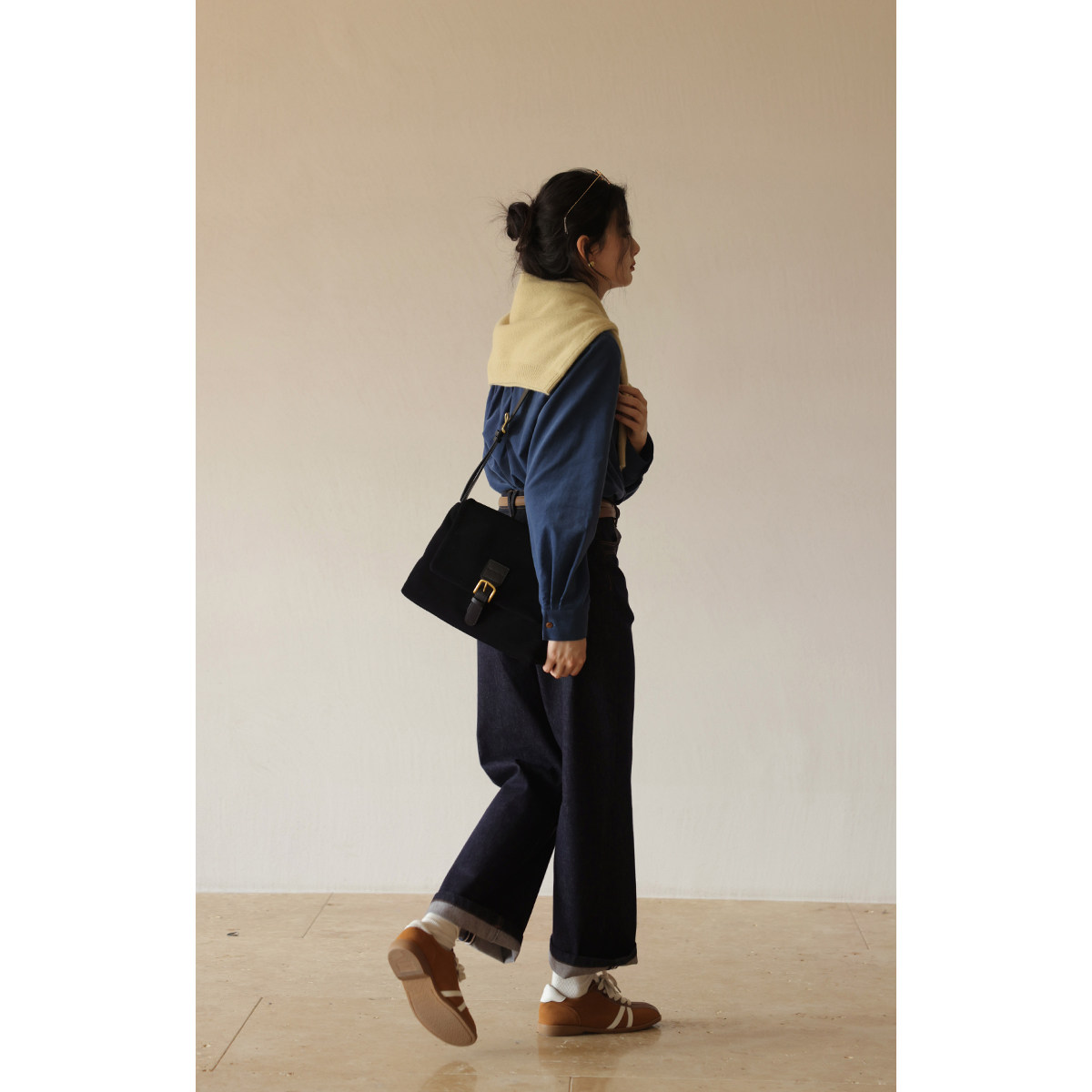 solighter 法式复古环保不掉色牛仔裤女秋季2025新款高腰直筒长裤,淘宝优惠券,粉丝福利购,淘宝优惠卷