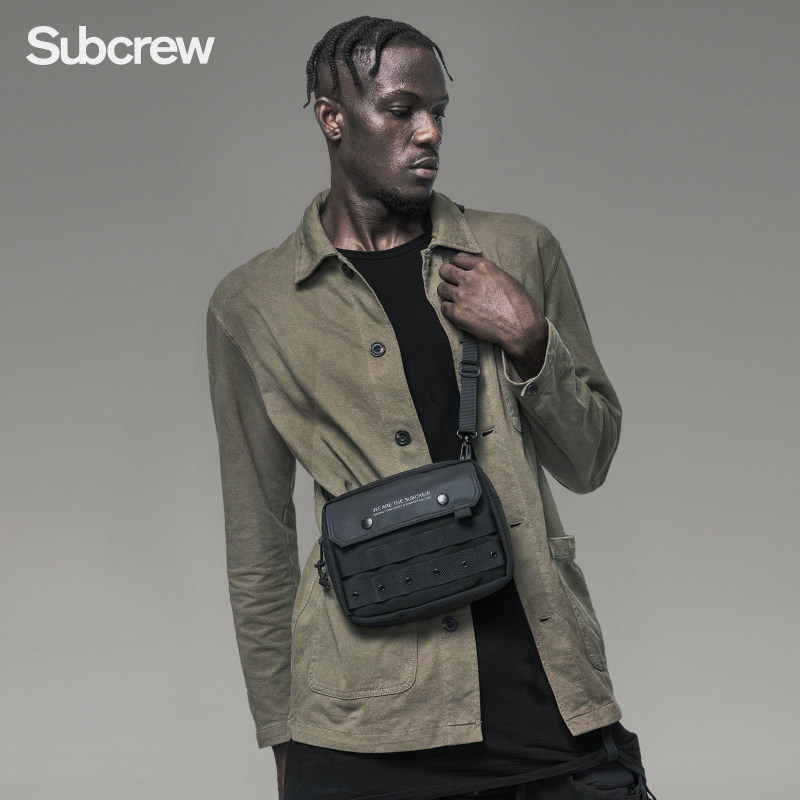 Subcrew潮牌斜挎包男士暗黑战术休闲潮流多功能单肩包挎包,淘宝优惠券,粉丝福利购,淘宝优惠卷