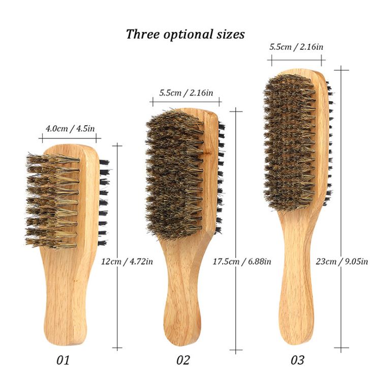 包邮猪鬃男士双面胡须造型梳木刷梳子胡子梳胡须刷Beard Brush - 图3