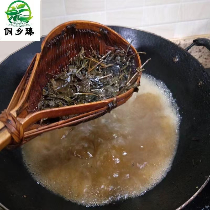 广西三江融水农家手工老树茶打油茶专用明前春茶烟熏茶叶苦香250g - 图1