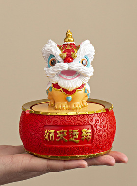 国潮佛山醒狮时来运转摆件家居客厅办公室桌面茶桌装饰创意工艺品